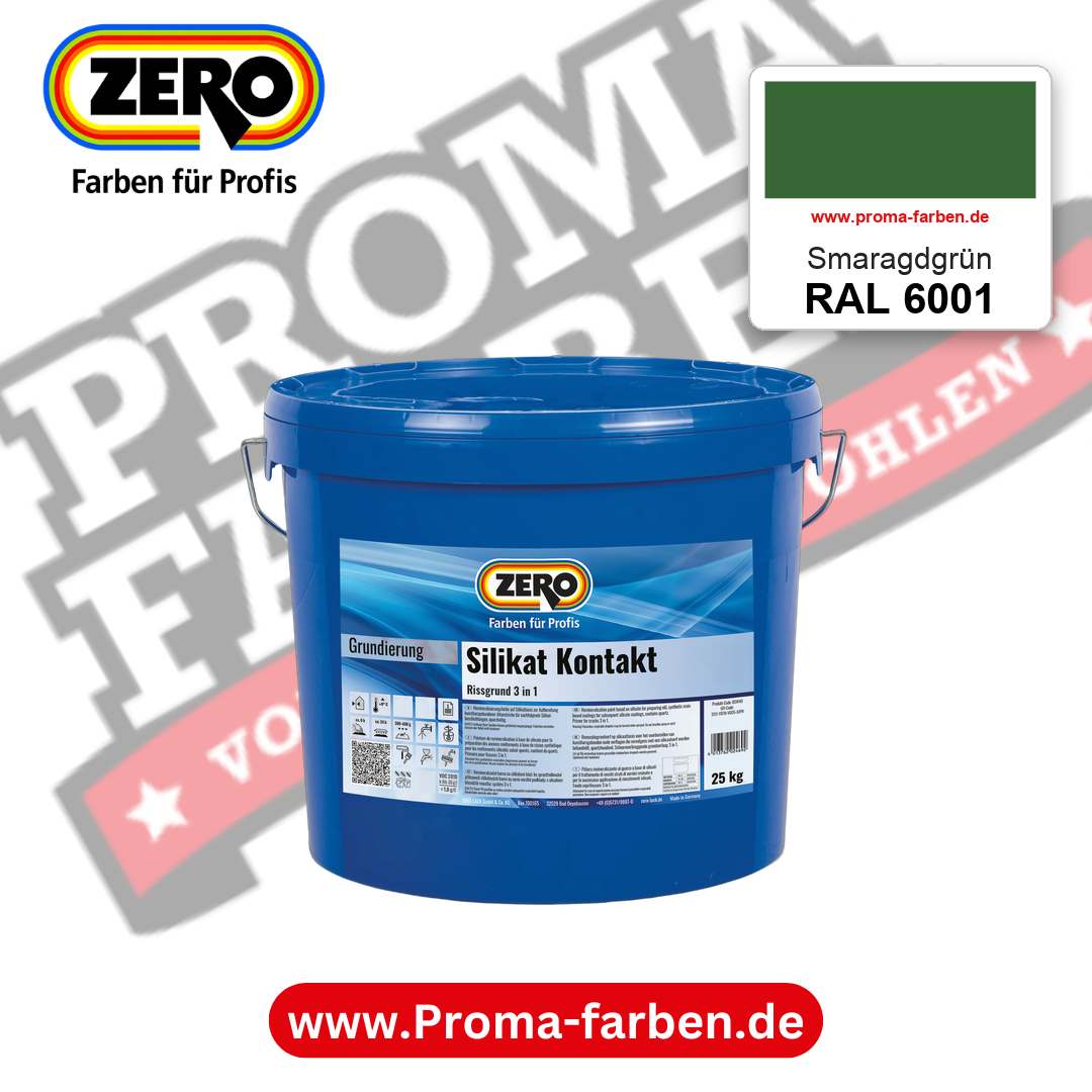 ZERO Sol-Silikatfarbe RAL 6001 Smaragdgrün – im ZERO-MiX-System, online kaufen bei Proma Farben