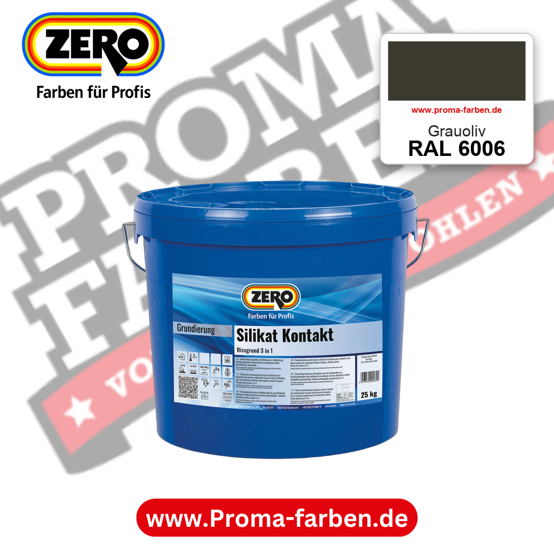 ZERO Sol-Silikatfarbe RAL 6006 Grauoliv – im ZERO-MiX-System, online kaufen bei Proma Farben