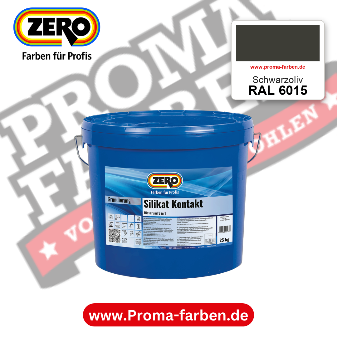 ZERO Sol-Silikatfarbe RAL 6015 Schwarzoliv – im ZERO-MiX-System, online kaufen bei Proma Farben