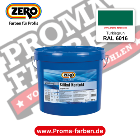 ZERO Sol-Silikatfarbe RAL 6016 Türkisgrün – im ZERO-MiX-System, online kaufen bei Proma Farben