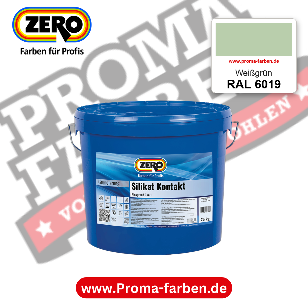 ZERO Sol-Silikatfarbe RAL 6019 Weißgrün – im ZERO-MiX-System, online kaufen bei Proma Farben