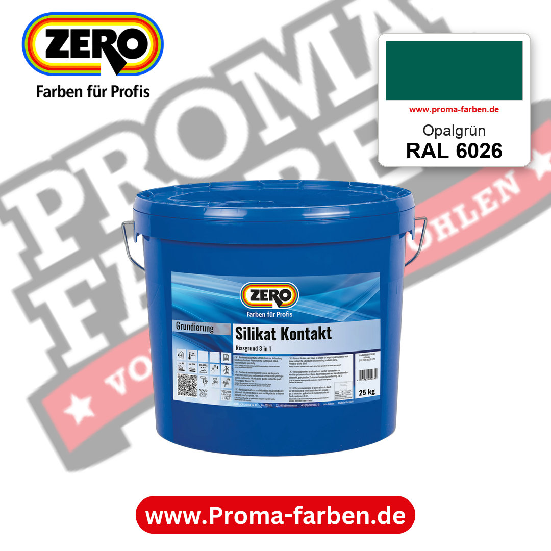 ZERO Sol-Silikatfarbe RAL 6026 Opalgrün – im ZERO-MiX-System, online kaufen bei Proma Farben