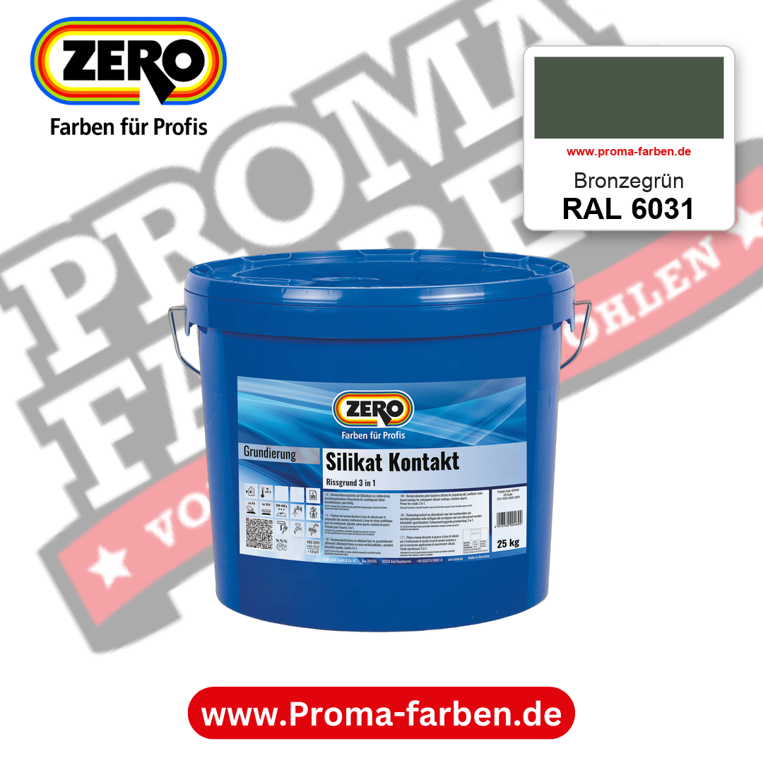 ZERO Sol-Silikatfarbe RAL 6031 Bronzegrün – im ZERO-MiX-System, online kaufen bei Proma Farben