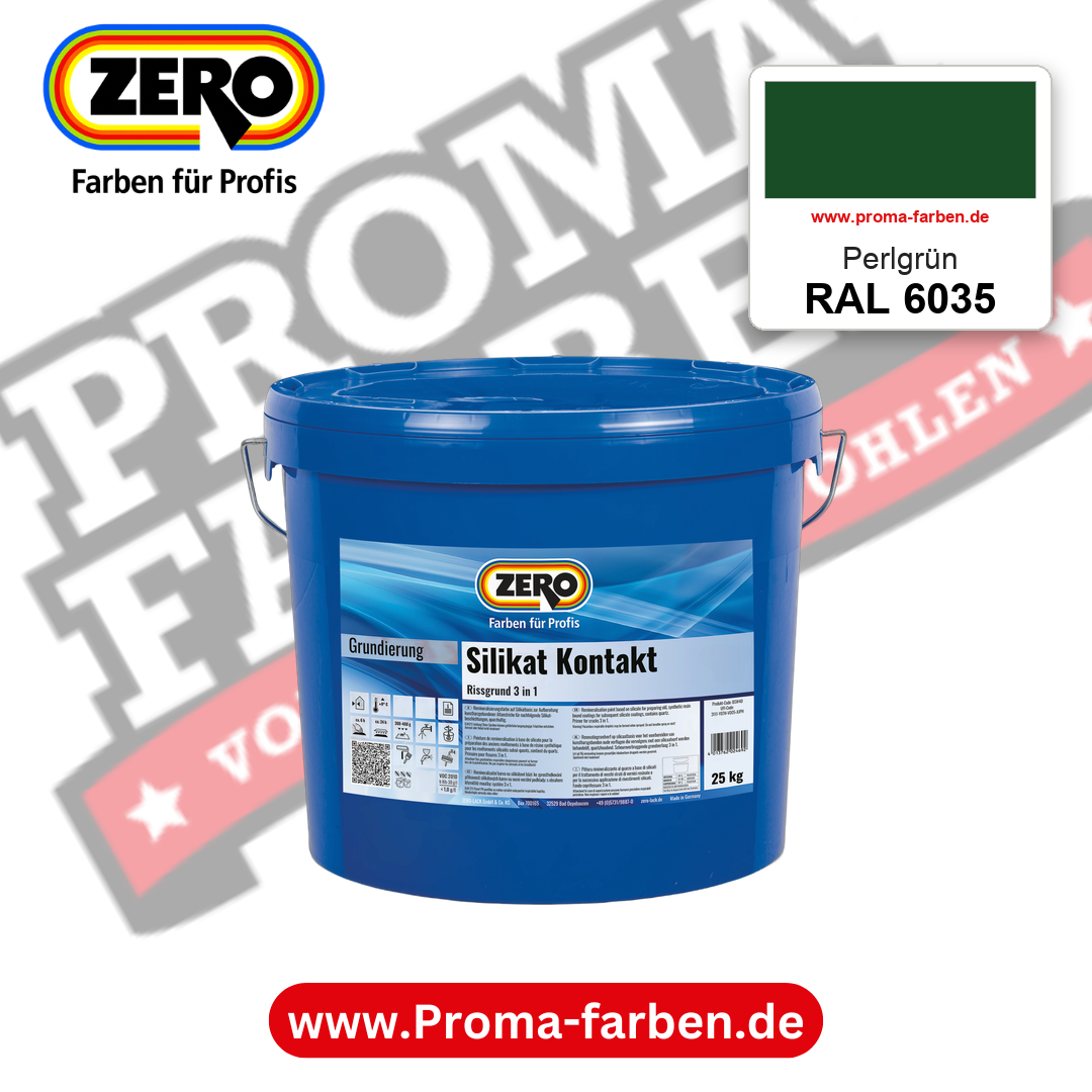 ZERO Sol-Silikatfarbe RAL 6035 Perlgrün – im ZERO-MiX-System, online kaufen bei Proma Farben