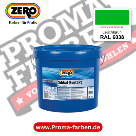 ZERO Sol-Silikatfarbe RAL 6038 Leuchtgrün – im ZERO-MiX-System, online kaufen bei Proma Farben