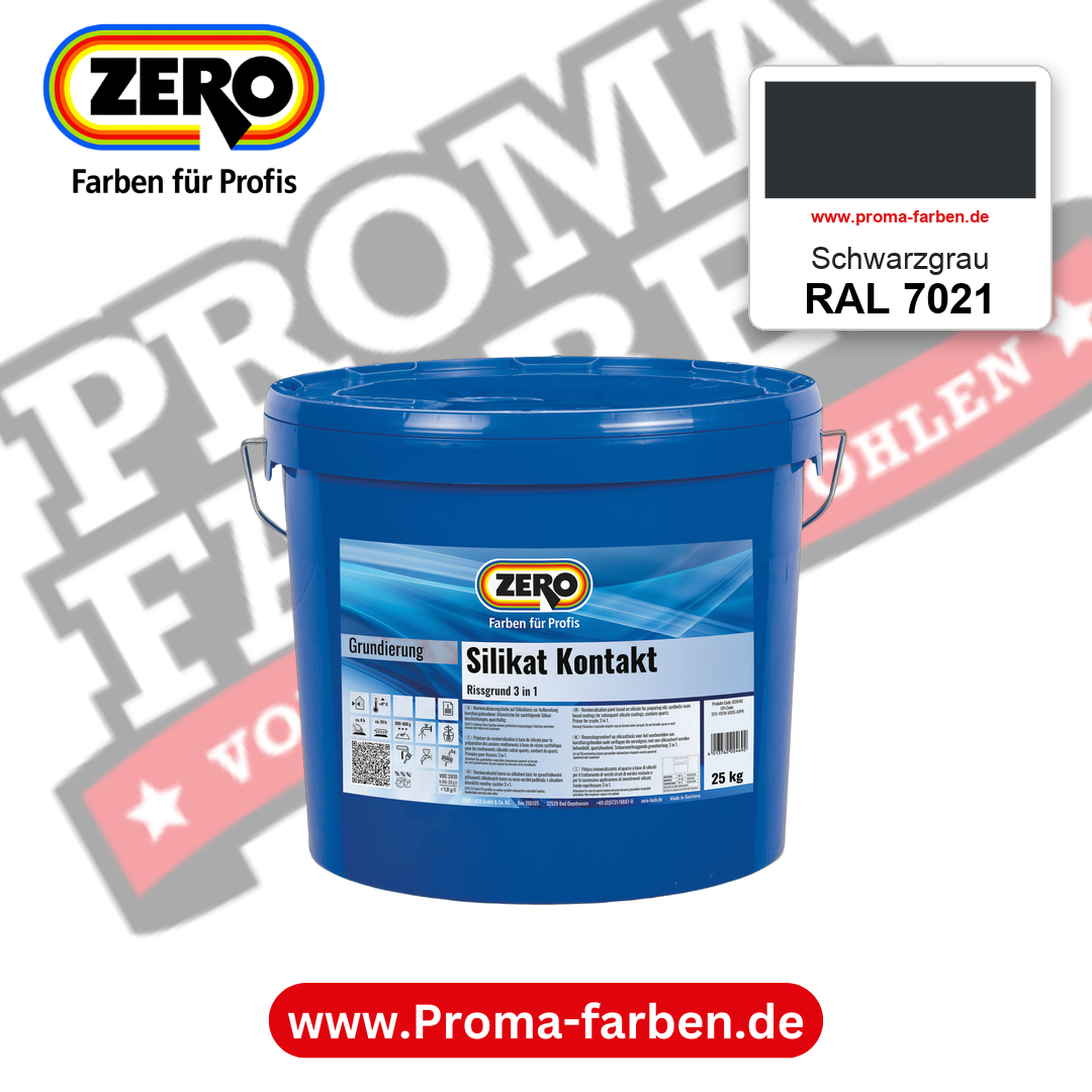 ZERO Sol-Silikatfarbe RAL 7021 Schwarzgrau – im ZERO-MiX-System, online kaufen bei Proma Farben