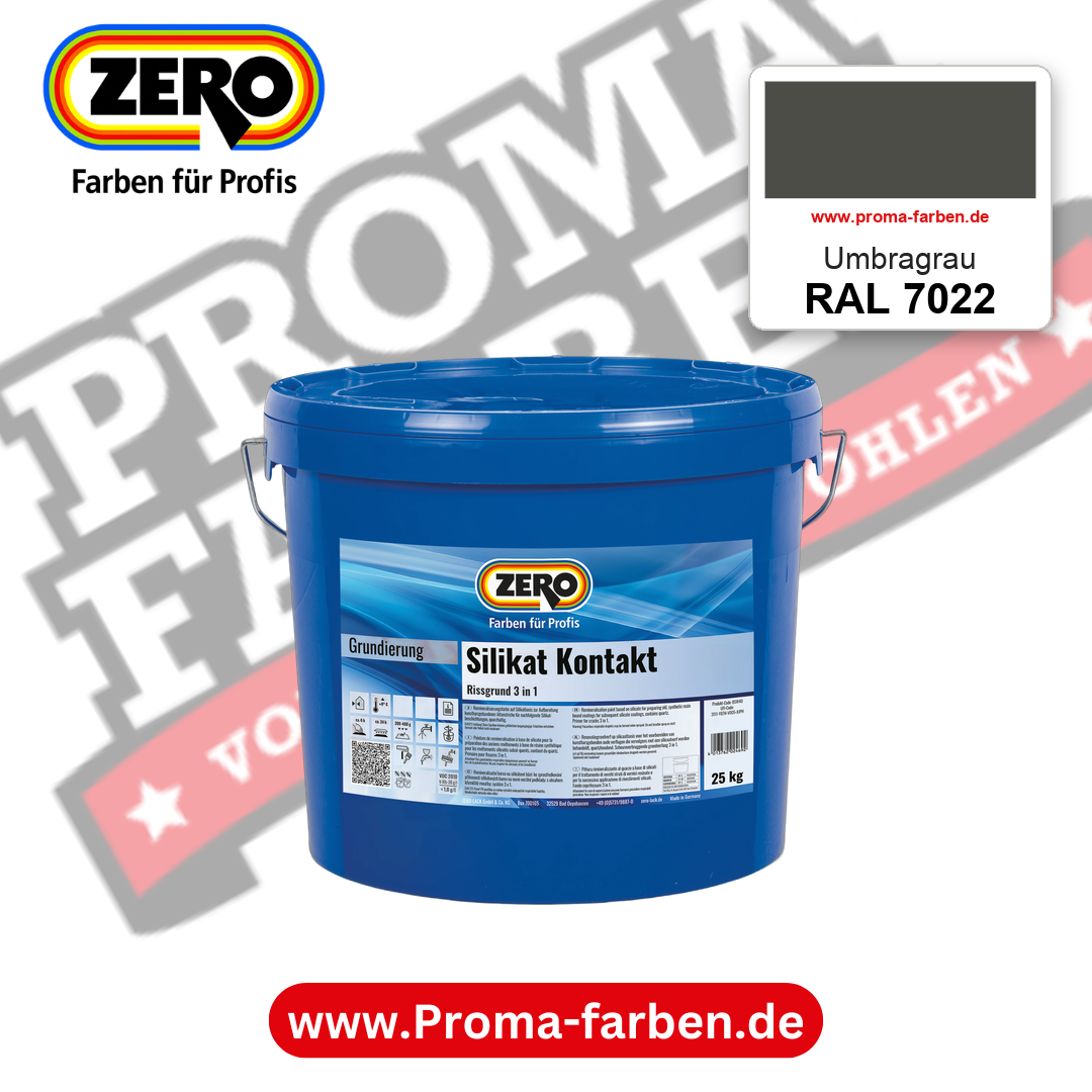 ZERO Sol-Silikatfarbe RAL 7022 Umbragrau – im ZERO-MiX-System, online kaufen bei Proma Farben