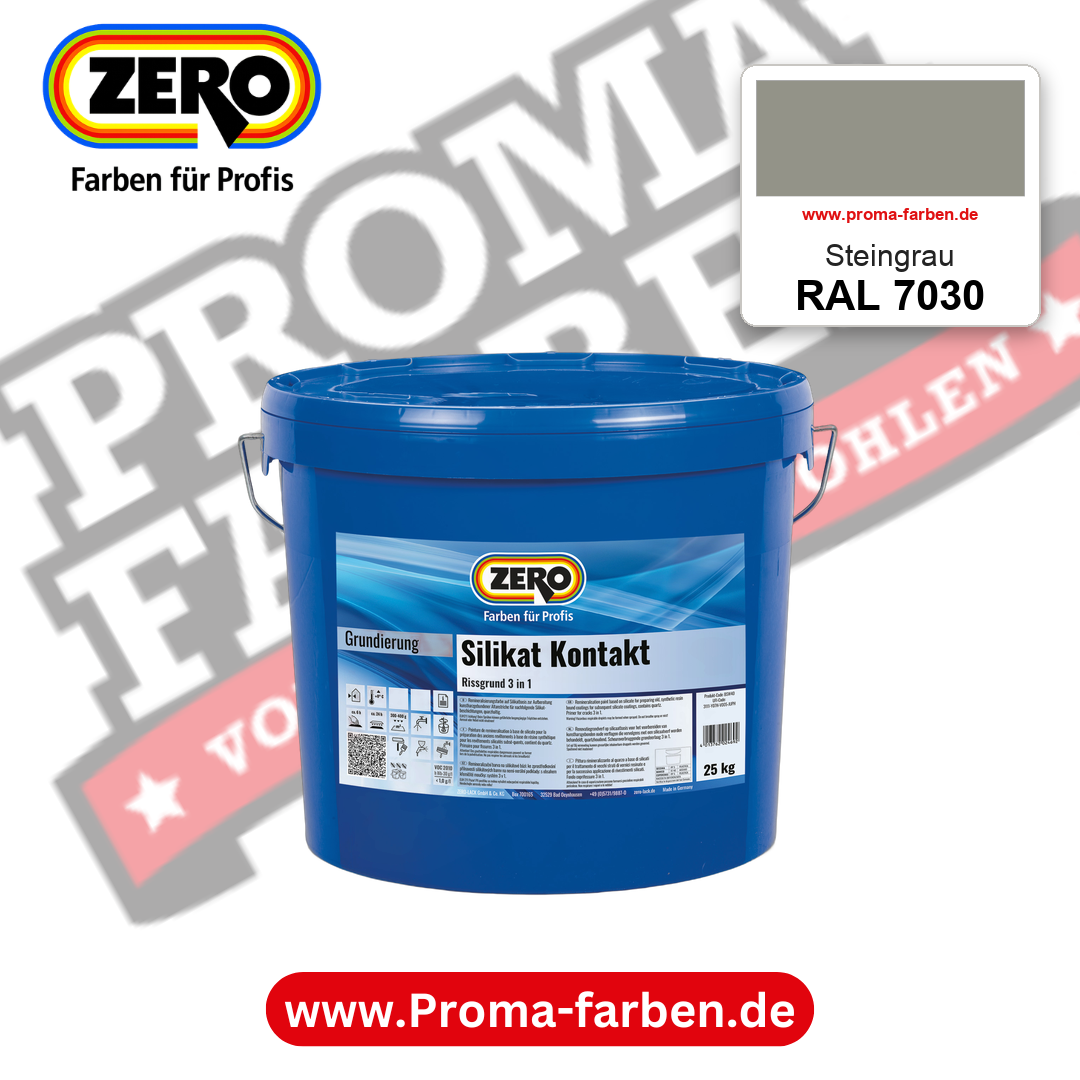 ZERO Sol-Silikatfarbe RAL 7030 Steingrau – im ZERO-MiX-System, online kaufen bei Proma Farben