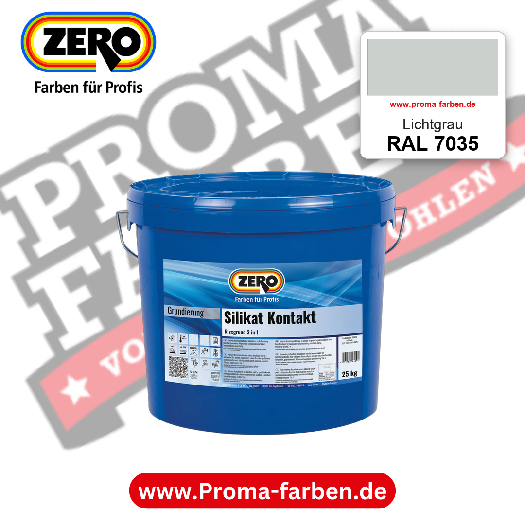 ZERO Sol-Silikatfarbe RAL 7035 Lichtgrau – im ZERO-MiX-System, online kaufen bei Proma Farben