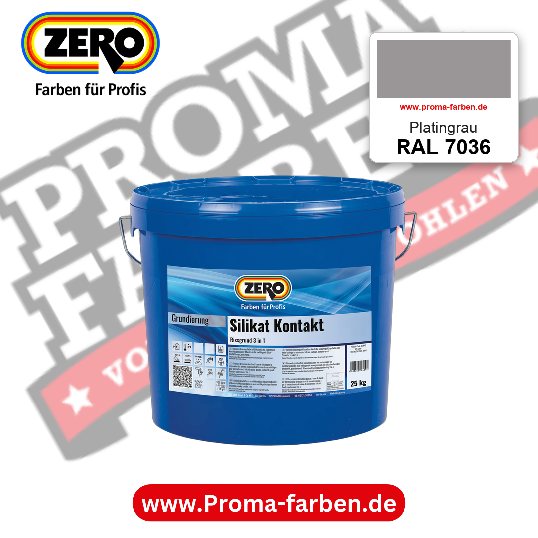 ZERO Sol-Silikatfarbe RAL 7036 Platingrau – im ZERO-MiX-System, online kaufen bei Proma Farben