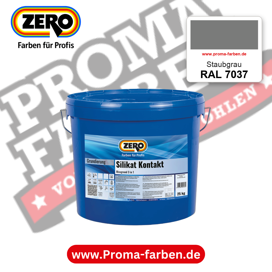 ZERO Sol-Silikatfarbe RAL 7037 Staubgrau – im ZERO-MiX-System, online kaufen bei Proma Farben