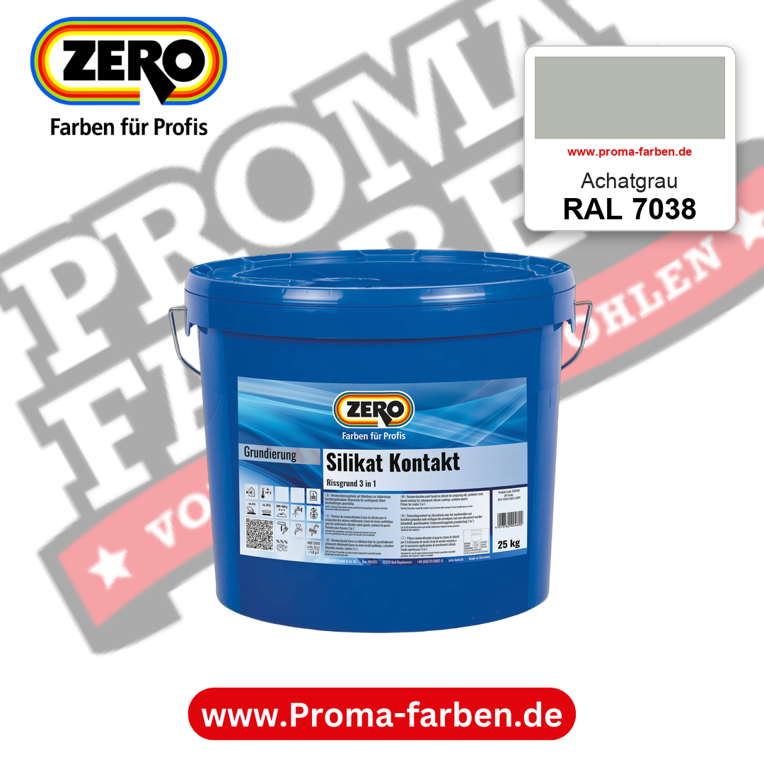 ZERO Sol-Silikatfarbe RAL 7038 Achatgrau – im ZERO-MiX-System, online kaufen bei Proma Farben