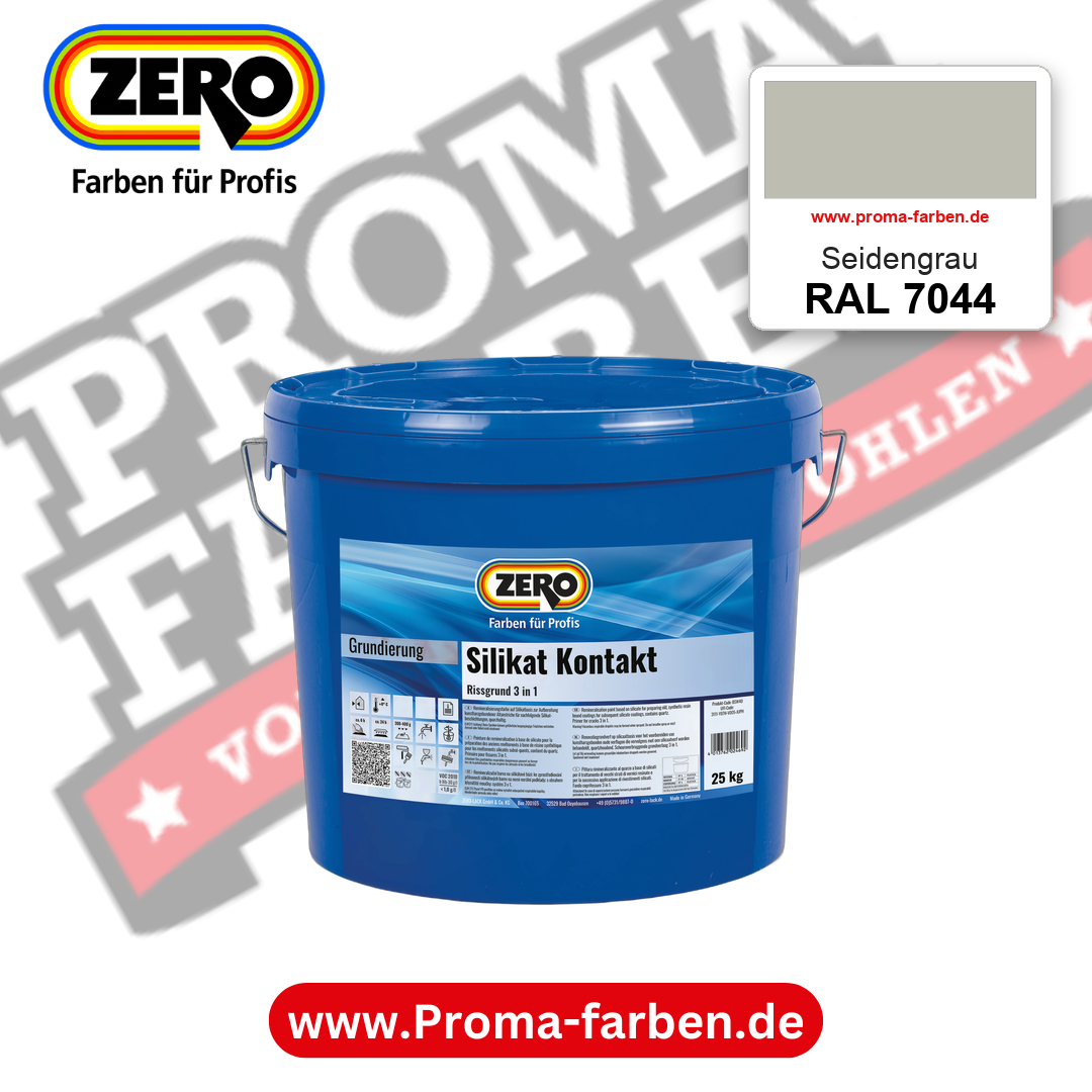 ZERO Sol-Silikatfarbe RAL 7044 Seidengrau – im ZERO-MiX-System, online kaufen bei Proma Farben