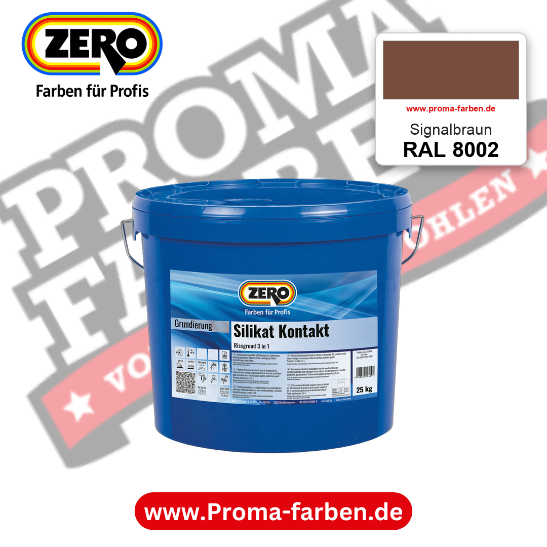 ZERO Sol-Silikatfarbe RAL 8002 Signalbraun – im ZERO-MiX-System, online kaufen bei Proma Farben