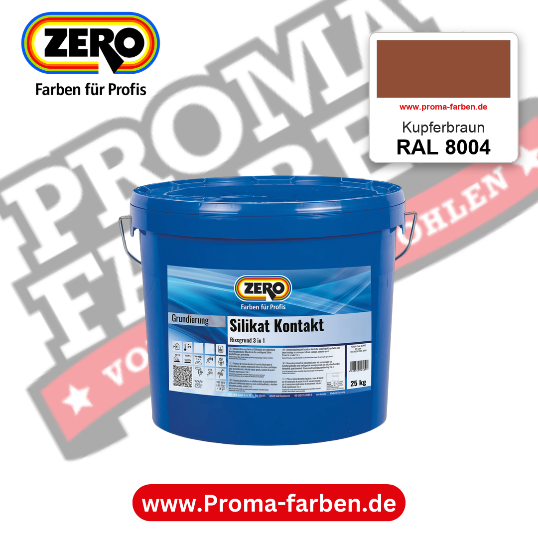 ZERO Sol-Silikatfarbe RAL 8004 Kupferbraun – im ZERO-MiX-System, online kaufen bei Proma Farben