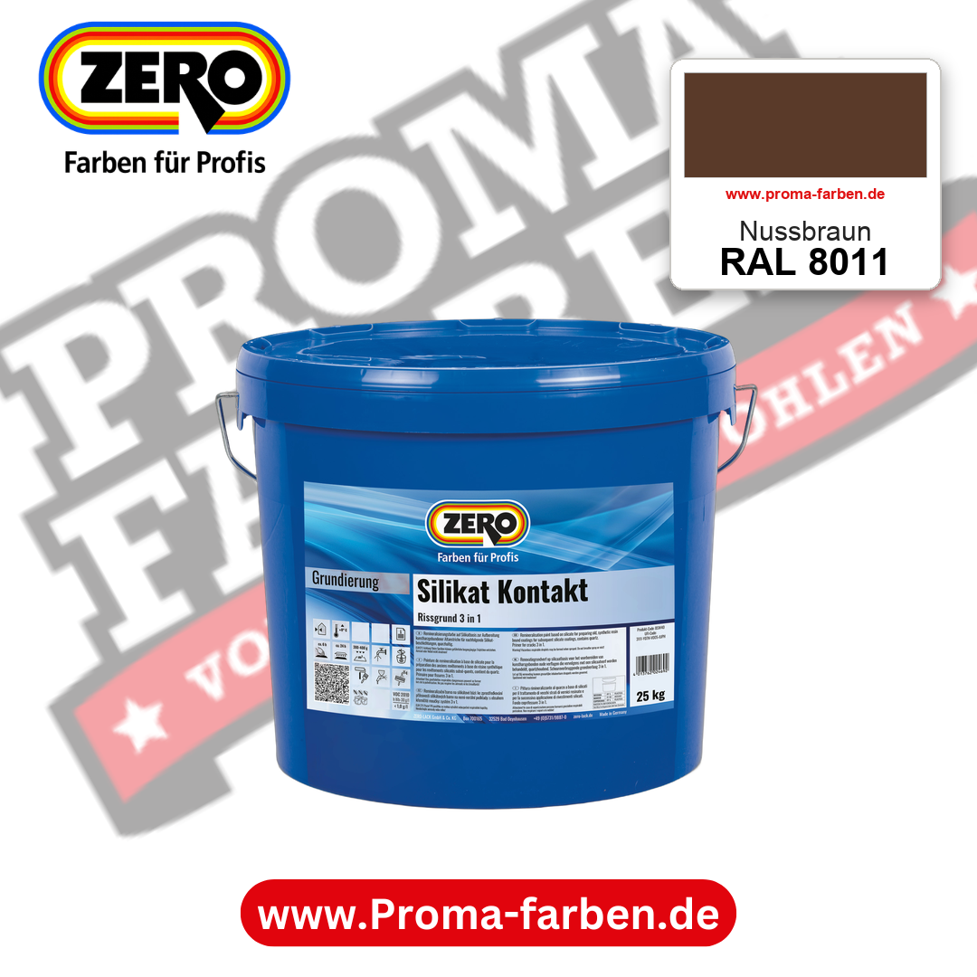 ZERO Sol-Silikatfarbe RAL 8011 Nussbraun – im ZERO-MiX-System, online kaufen bei Proma Farben