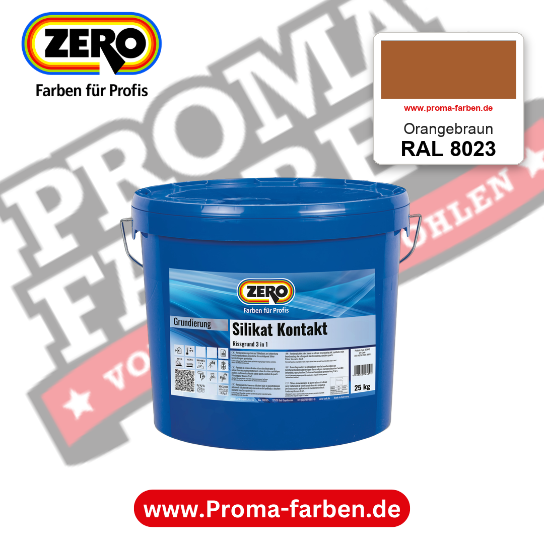ZERO Sol-Silikatfarbe RAL 8023 Orangebraun – im ZERO-MiX-System, online kaufen bei Proma Farben