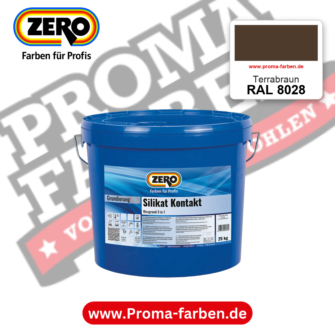 ZERO Sol-Silikatfarbe RAL 8028 Terrabraun – im ZERO-MiX-System, online kaufen bei Proma Farben
