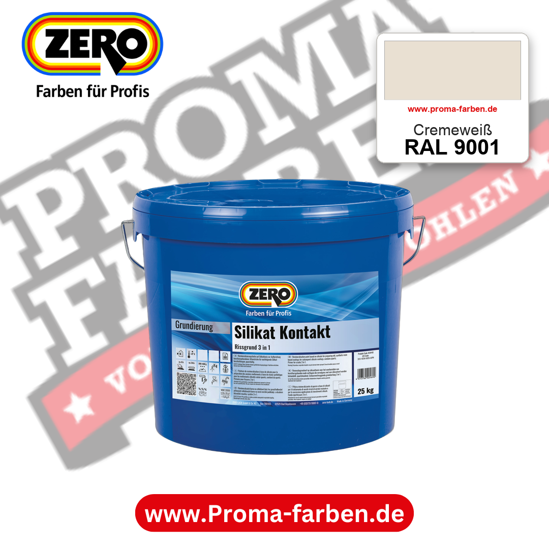 ZERO Sol-Silikatfarbe RAL 9001 Cremeweiß – im ZERO-MiX-System, online kaufen bei Proma Farben