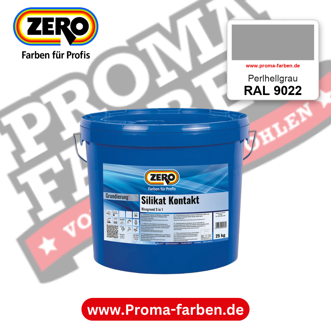 ZERO Sol-Silikatfarbe RAL 9022 Perlhellgrau – im ZERO-MiX-System, online kaufen bei Proma Farben