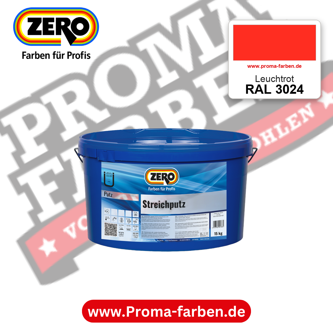 ZERO Streichputz RAL 3024 Leuchtrot – im ZERO-MiX-System, online kaufen bei Proma Farben