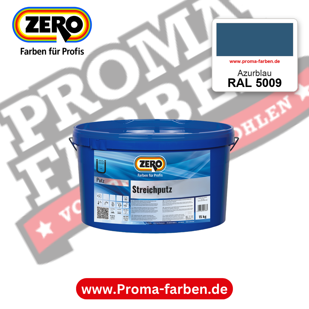 ZERO Streichputz RAL 5009 Azurblau – im ZERO-MiX-System, online kaufen bei Proma Farben