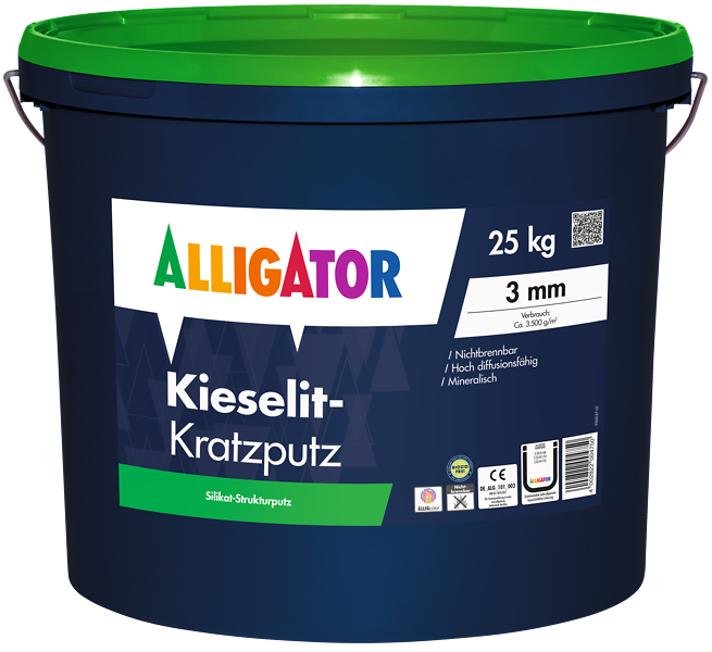 Alligator Kieselit-Kratzputz – 25 kg – mineralischer Silikat-Strukturputz, online kaufen bei Proma Farben