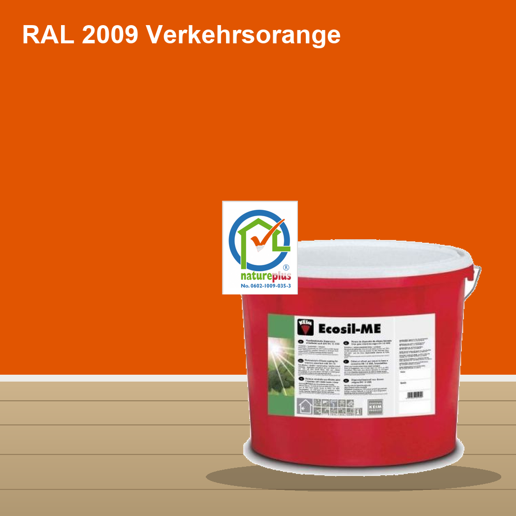 KEIM Ecosil-ME Wandfarbe RAL 2009 Verkehrsorange – mineralische Silikat-Innenfarbe, online kaufen bei Proma Farben