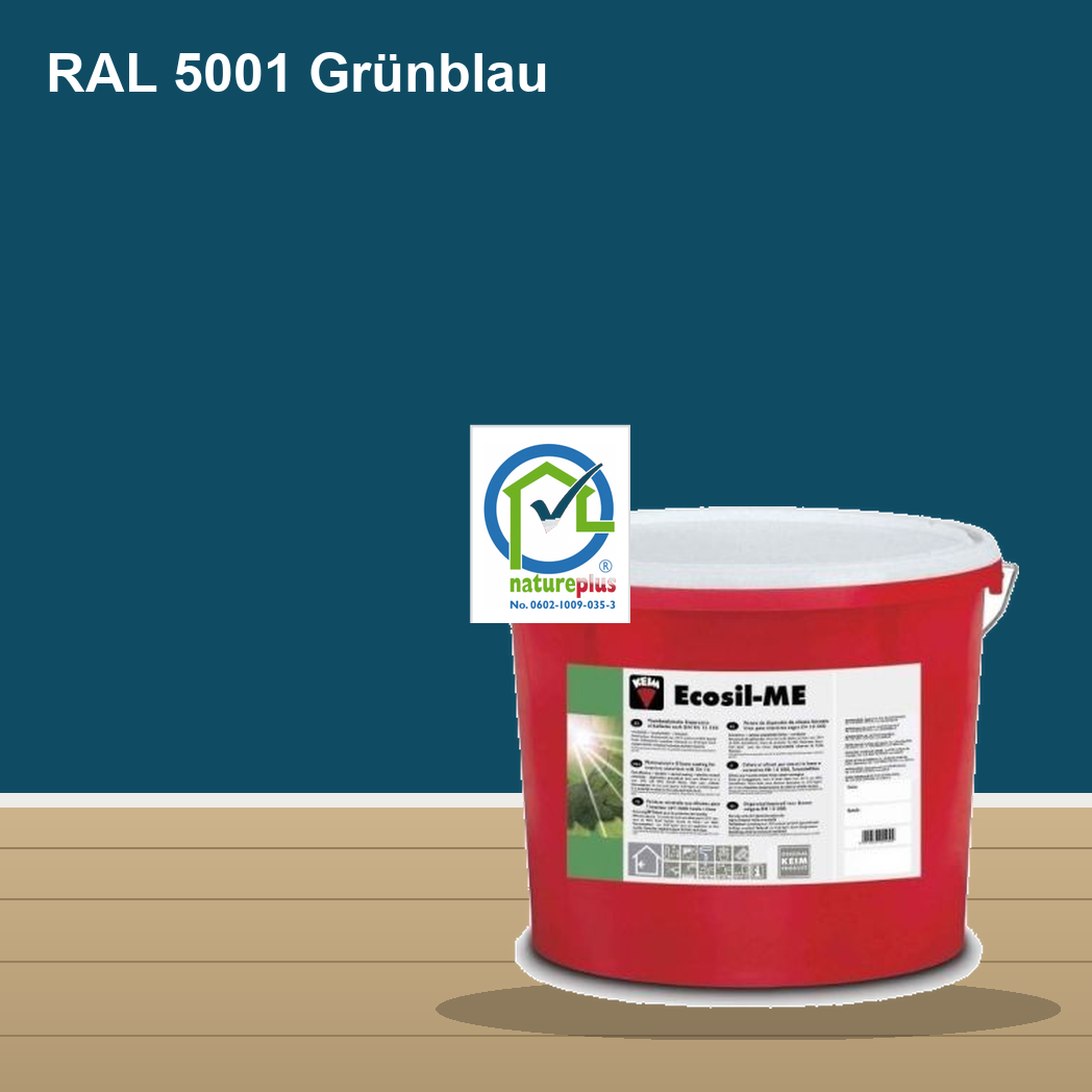 KEIM Ecosil-ME Wandfarbe RAL 5001 Grünblau – mineralische Silikat-Innenfarbe, online kaufen bei Proma Farben