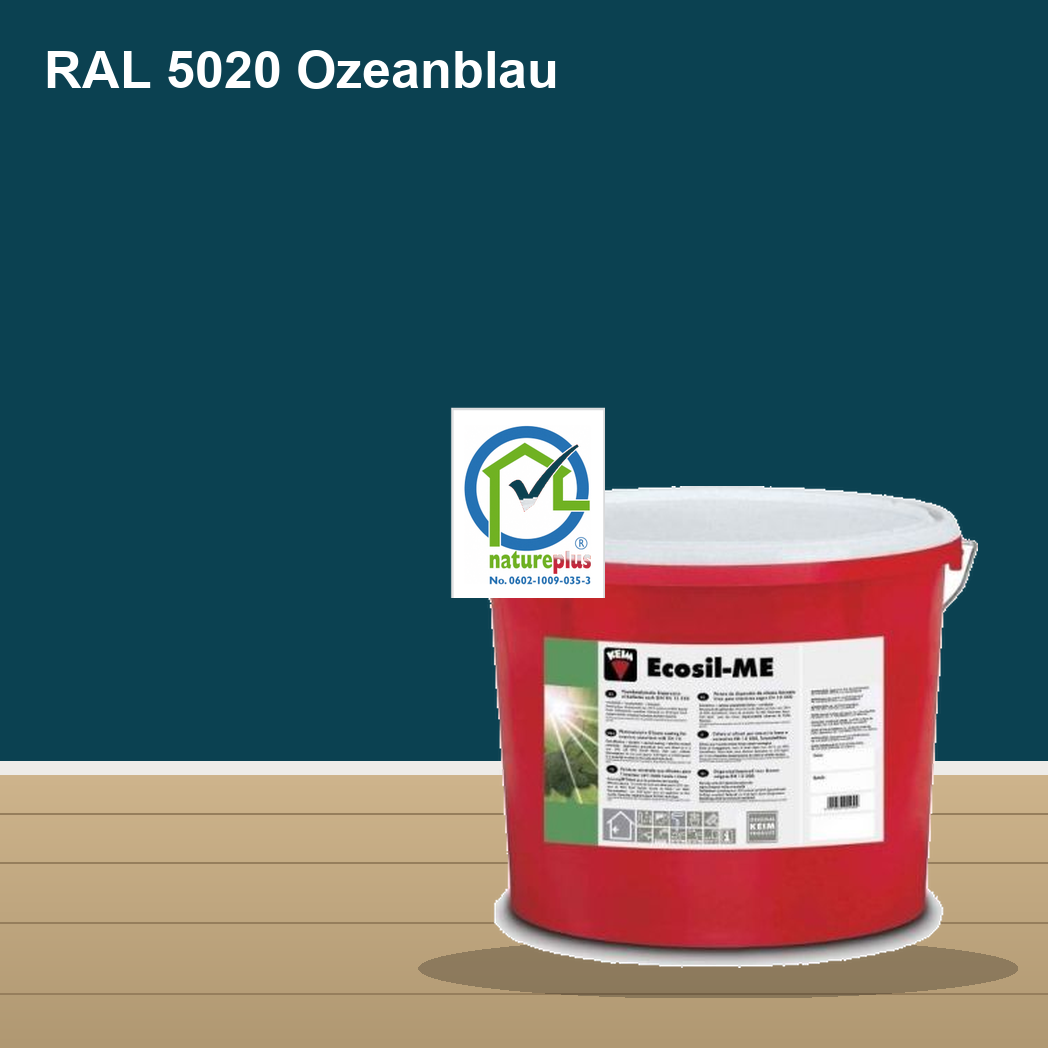 KEIM Ecosil-ME Wandfarbe RAL 5020 Ozeanblau – mineralische Silikat-Innenfarbe, online kaufen bei Proma Farben