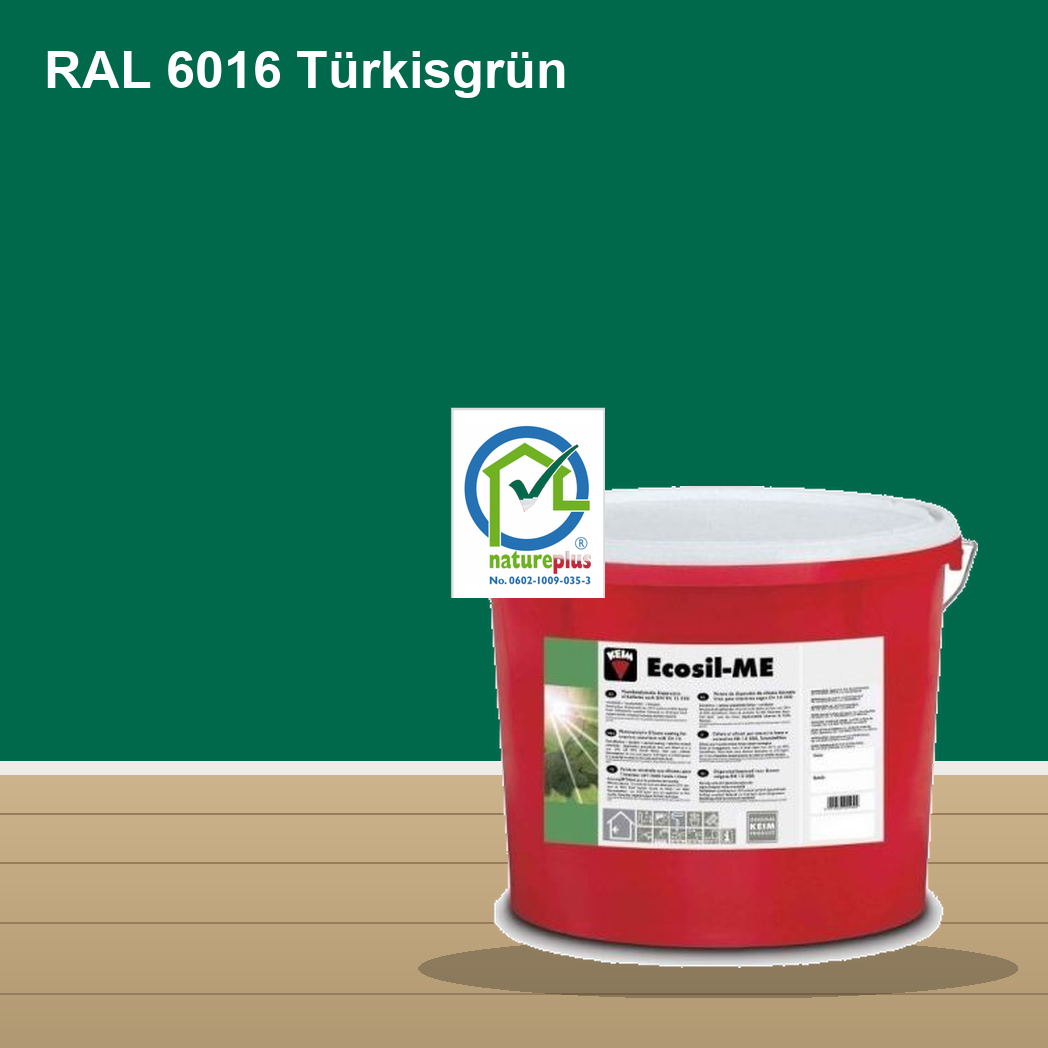 KEIM Ecosil-ME Wandfarbe RAL 6016 Türkisgrün – mineralische Silikat-Innenfarbe, online kaufen bei Proma Farben