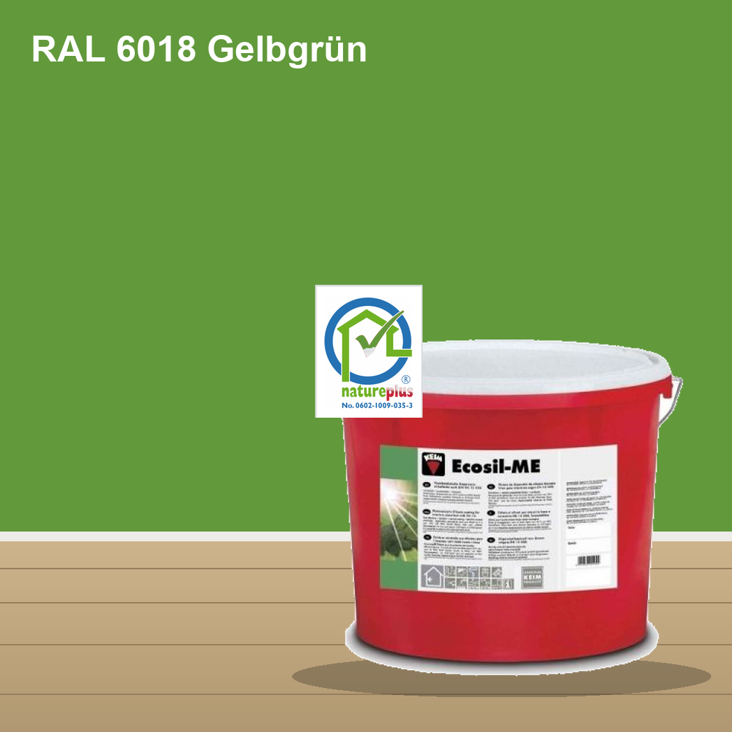 KEIM Ecosil-ME Wandfarbe RAL 6018 Gelbgrün – mineralische Silikat-Innenfarbe, online kaufen bei Proma Farben