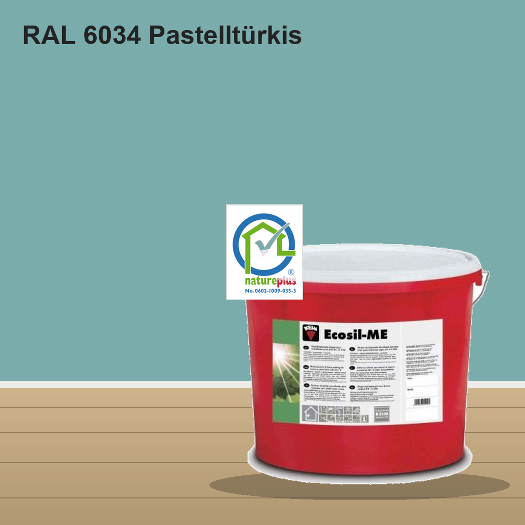 KEIM Ecosil-ME Wandfarbe RAL 6034 Pastelltürkis – mineralische Silikat-Innenfarbe, online kaufen bei Proma Farben
