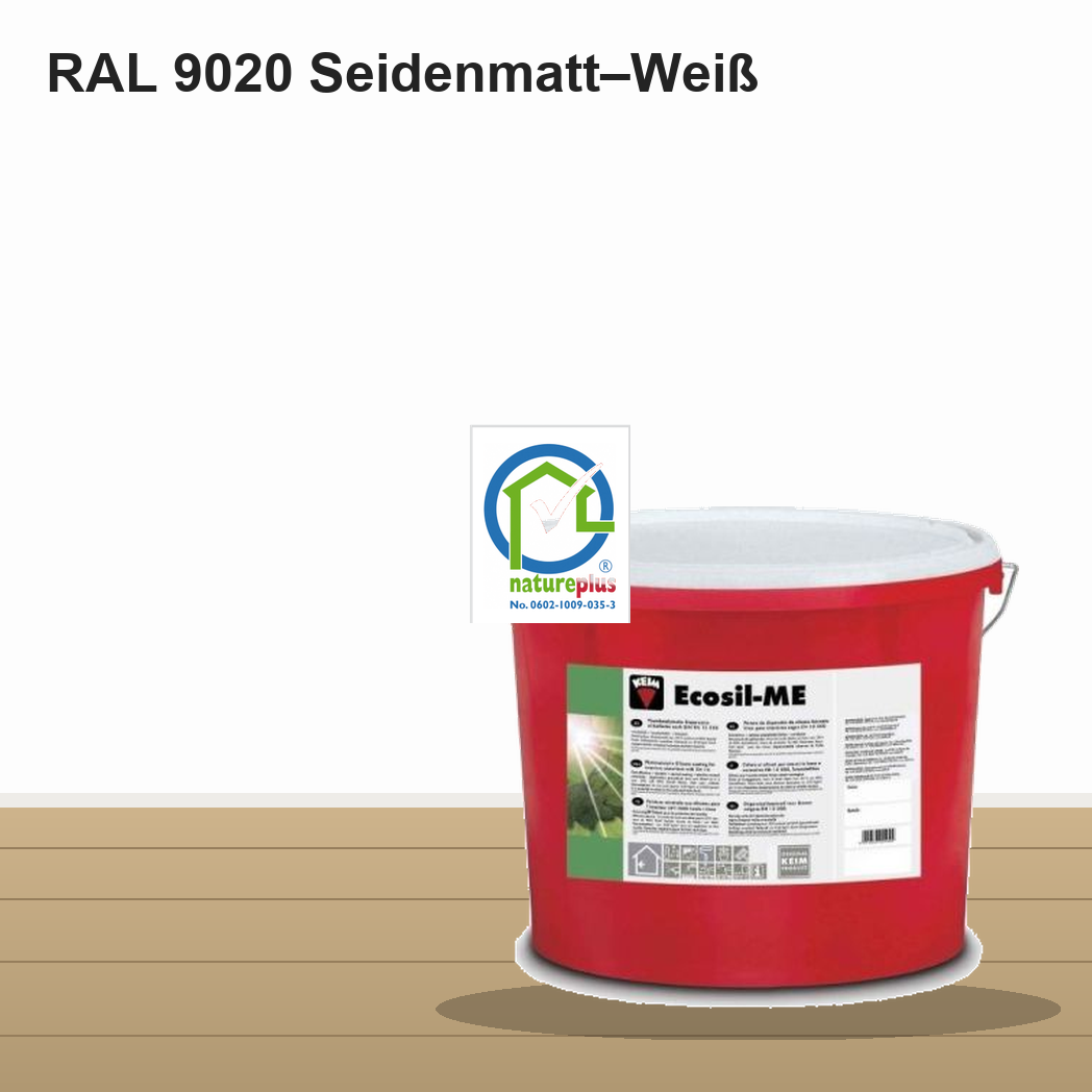 KEIM Ecosil-ME Wandfarbe RAL 9020 Seidenmatt–Weiß – mineralische Silikat-Innenfarbe, online kaufen bei Proma Farben