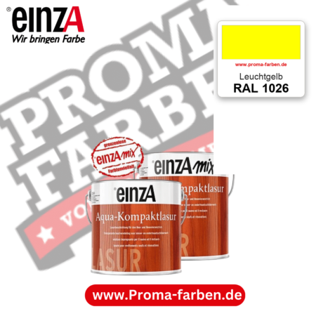 einzA Aqua-Kompaktlasur RAL 1026 Leuchtgelb – online kaufen bei Proma Farben