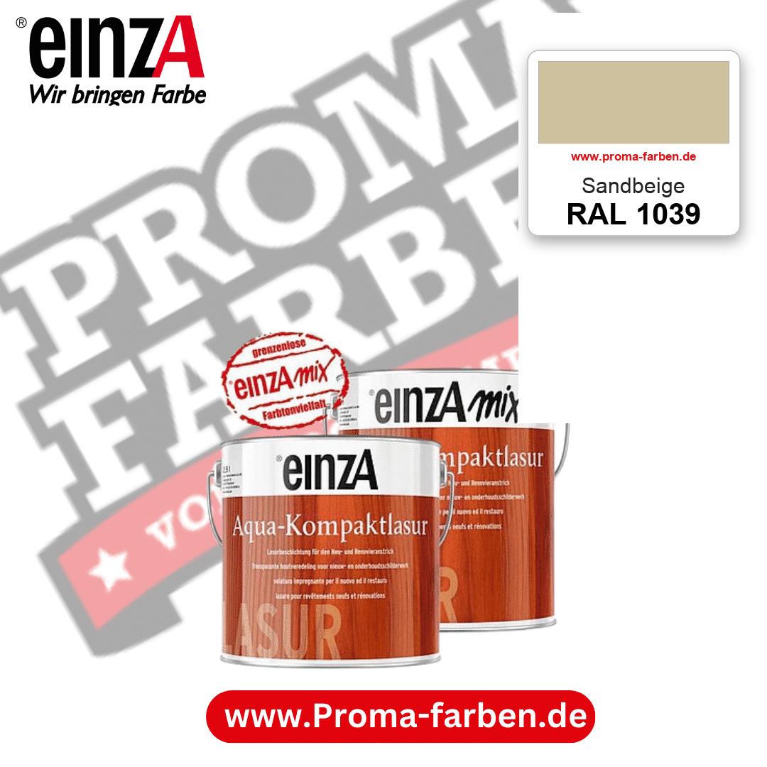 einzA Aqua-Kompaktlasur RAL 1039 Sandbeige – online kaufen bei Proma Farben