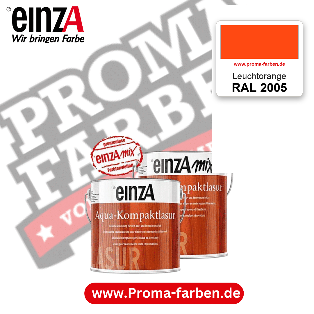 einzA Aqua-Kompaktlasur RAL 2005 Leuchtorange – online kaufen bei Proma Farben
