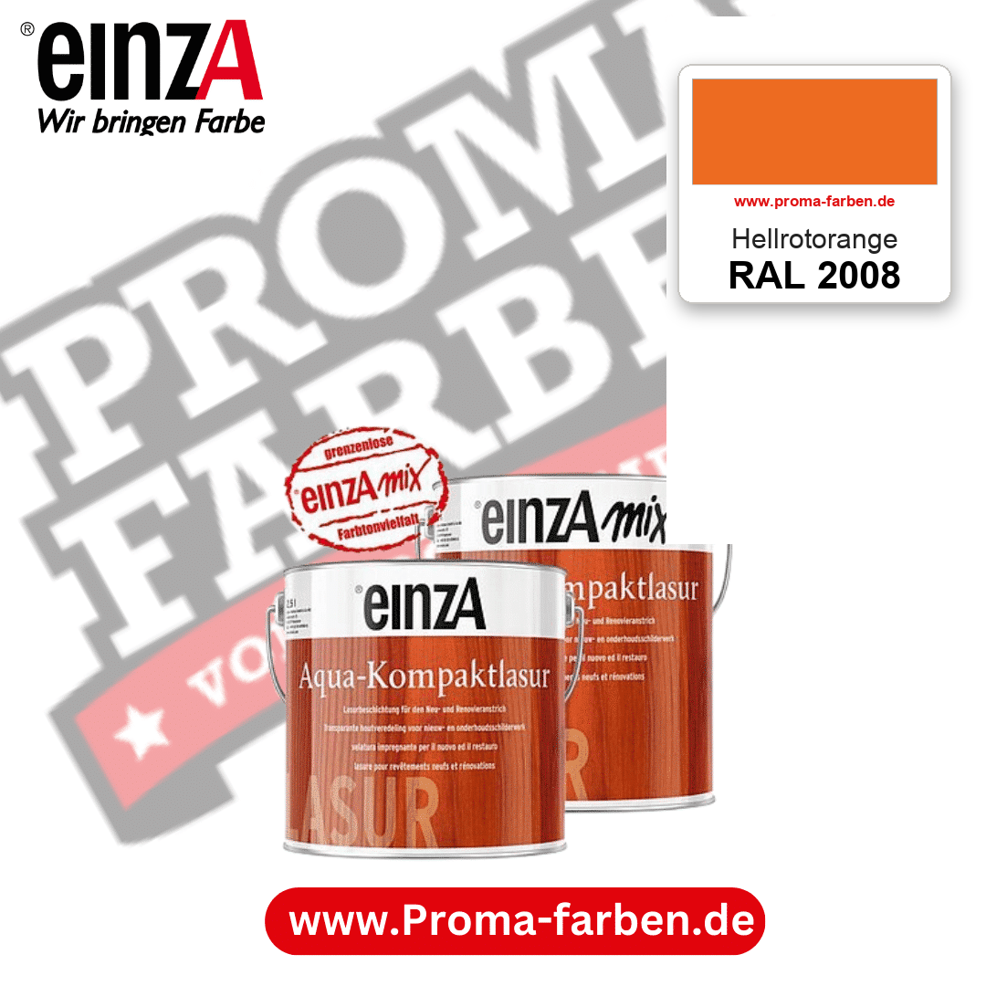 einzA Aqua-Kompaktlasur RAL 2008 Hellrotorange – online kaufen bei Proma Farben