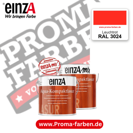 einzA Aqua-Kompaktlasur RAL 3024 Leuchtrot – online kaufen bei Proma Farben