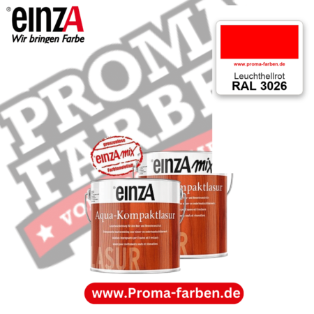 einzA Aqua-Kompaktlasur RAL 3026 Leuchthellrot – online kaufen bei Proma Farben
