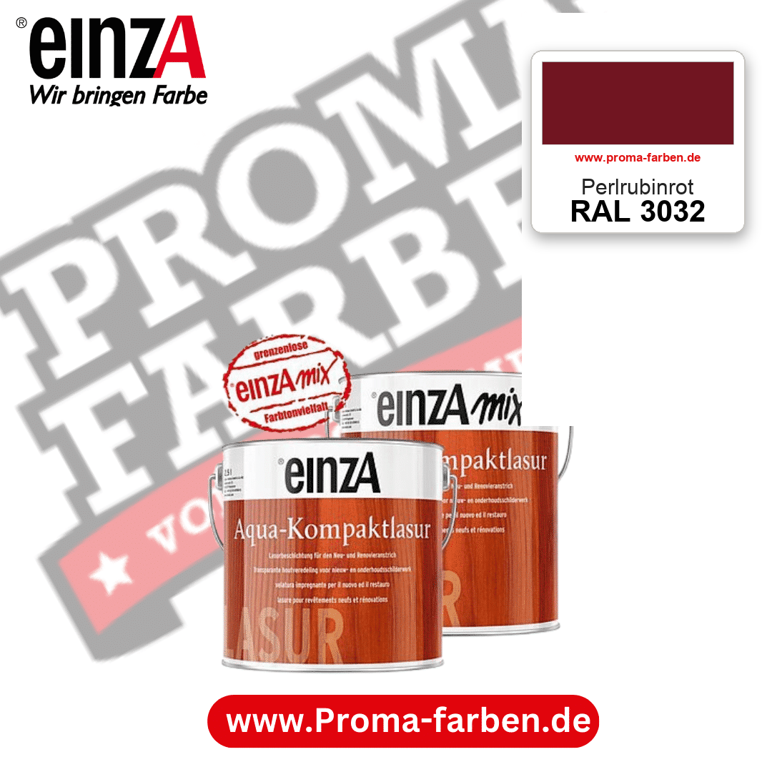 einzA Aqua-Kompaktlasur RAL 3032 Perlrubinrot – online kaufen bei Proma Farben