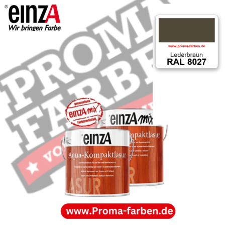 einzA Aqua-Kompaktlasur RAL 8027 Lederbraun – online kaufen bei Proma Farben