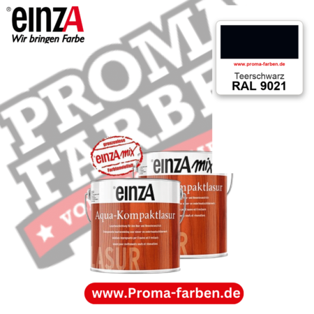 einzA Aqua-Kompaktlasur RAL 9021 Teerschwarz – online kaufen bei Proma Farben