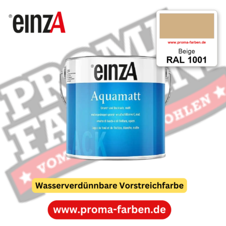 einzA Aquamatt RAL 1001 Beige – matte, wasserverdünnbare Acryl-PU-Lackfarbe, online kaufen bei Proma Farben