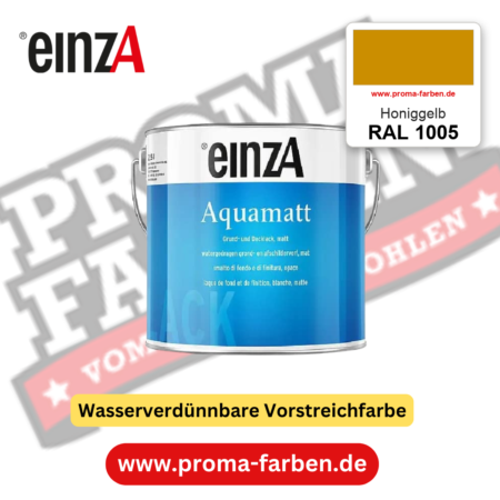 einzA Aquamatt RAL 1005 Honiggelb – matte, wasserverdünnbare Acryl-PU-Lackfarbe, online kaufen bei Proma Farben