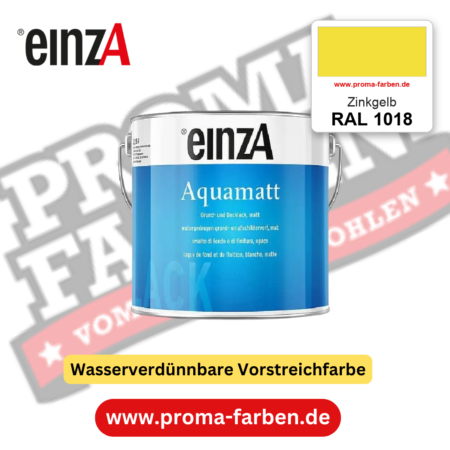 einzA Aquamatt RAL 1018 Zinkgelb – matte, wasserverdünnbare Acryl-PU-Lackfarbe, online kaufen bei Proma Farben