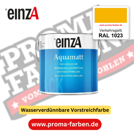 einzA Aquamatt RAL 1023 Verkehrsgelb – matte, wasserverdünnbare Acryl-PU-Lackfarbe, online kaufen bei Proma Farben