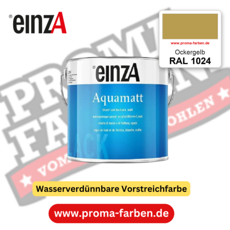 einzA Aquamatt RAL 1024 Ockergelb – matte, wasserverdünnbare Acryl-PU-Lackfarbe, online kaufen bei Proma Farben