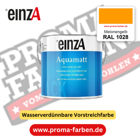 einzA Aquamatt RAL 1028 Melonengelb – matte, wasserverdünnbare Acryl-PU-Lackfarbe, online kaufen bei Proma Farben
