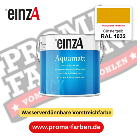 einzA Aquamatt RAL 1032 Ginstergelb – matte, wasserverdünnbare Acryl-PU-Lackfarbe, online kaufen bei Proma Farben